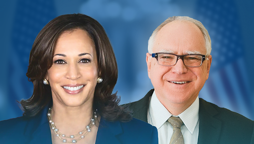 Kamala Harris and Tim Walz